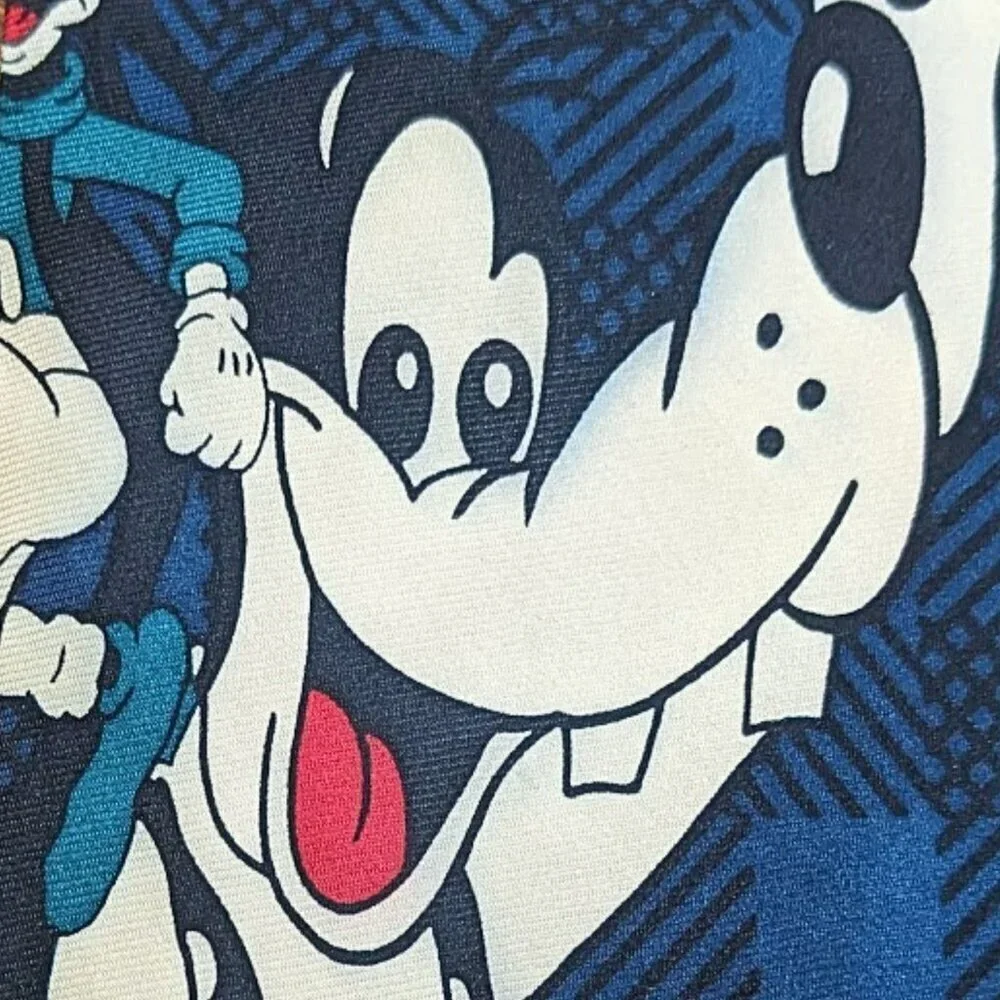 Vintage DISNEY CERVANTES 100% Silk Goofy Blue Tie